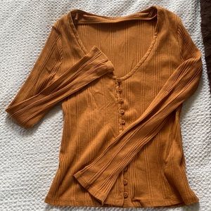 Anthropologie basic long sleeve - rust color